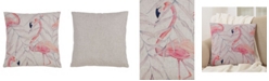 Saro Lifestyle Blushed Flamingo Decorative Pillow, 18" x 18"